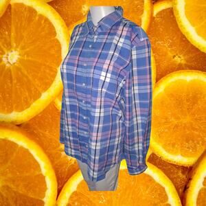 Prince &‎ Fox Pink and Blue Plaid Button Up Shirt Size Large